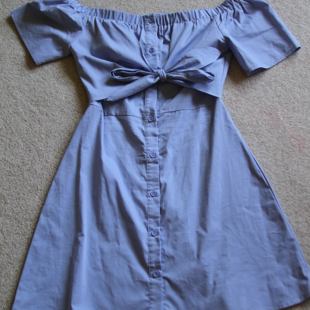 Off the Shoulder Button Up Sundress